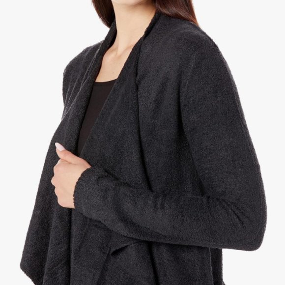 Barefoot Dreams Bamboo Chic Lite Island Wrap Cardigan Sweater Black L/XL - Picture 6 of 13